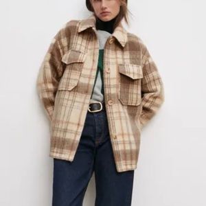Zara wool shirt jacket